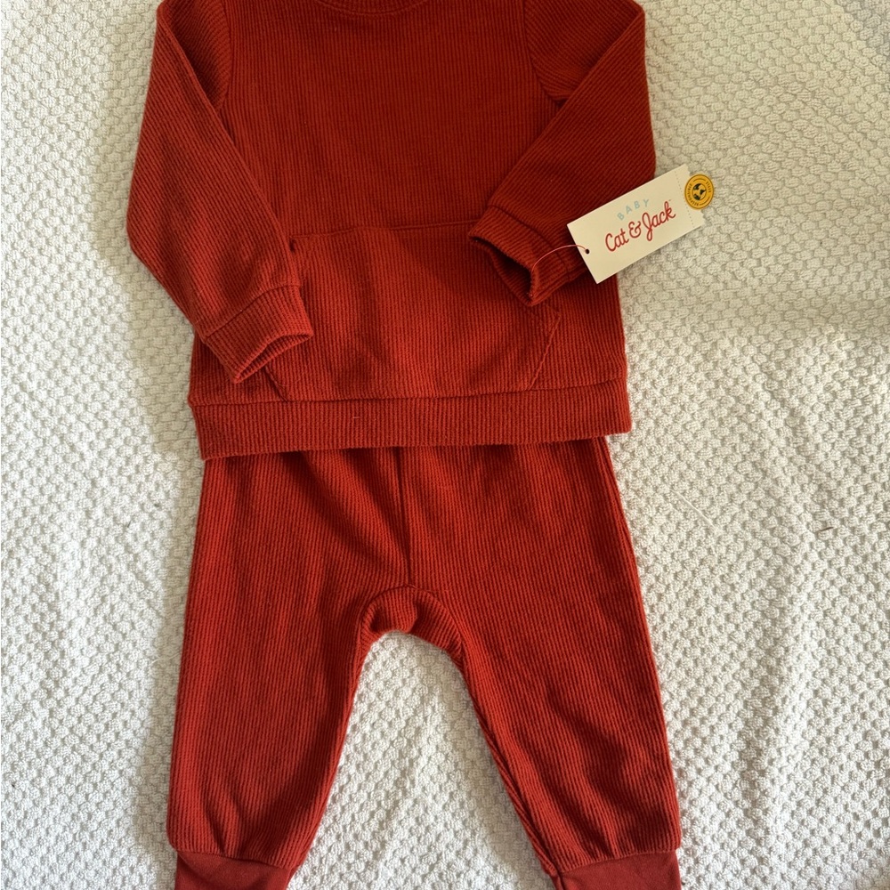 Baby Ribbed Two-Piece Set in Rust NWT - Picture 2 of 3